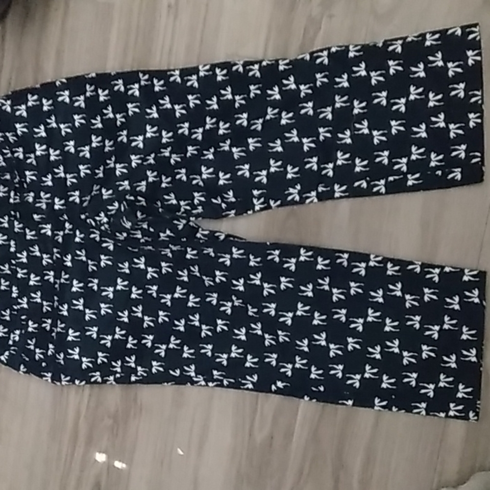 Navy crop pants Palm tree print Size 10